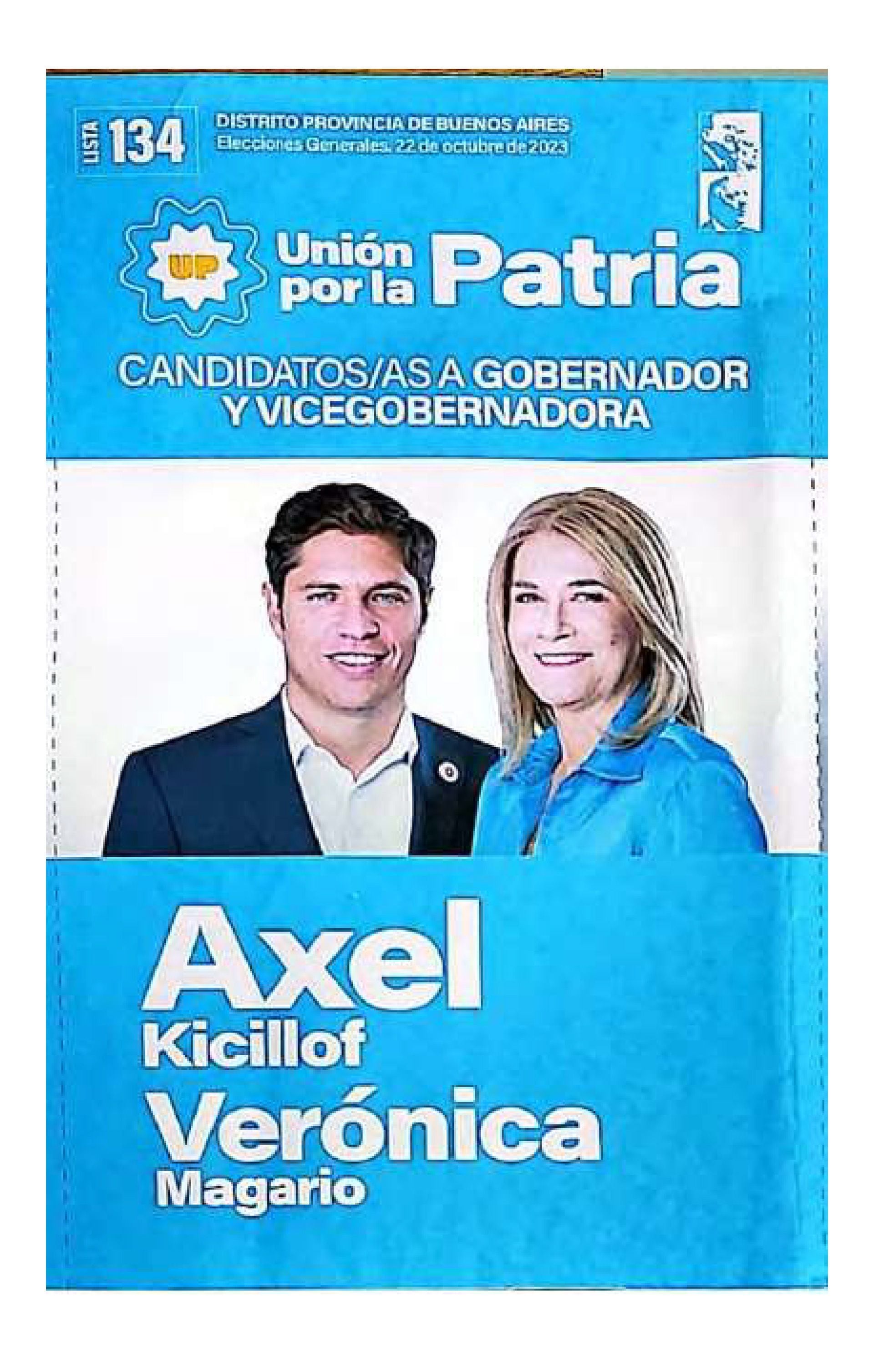 La boleta de Unión por la Patria para las elecciones en la provincia de Buenos Aires