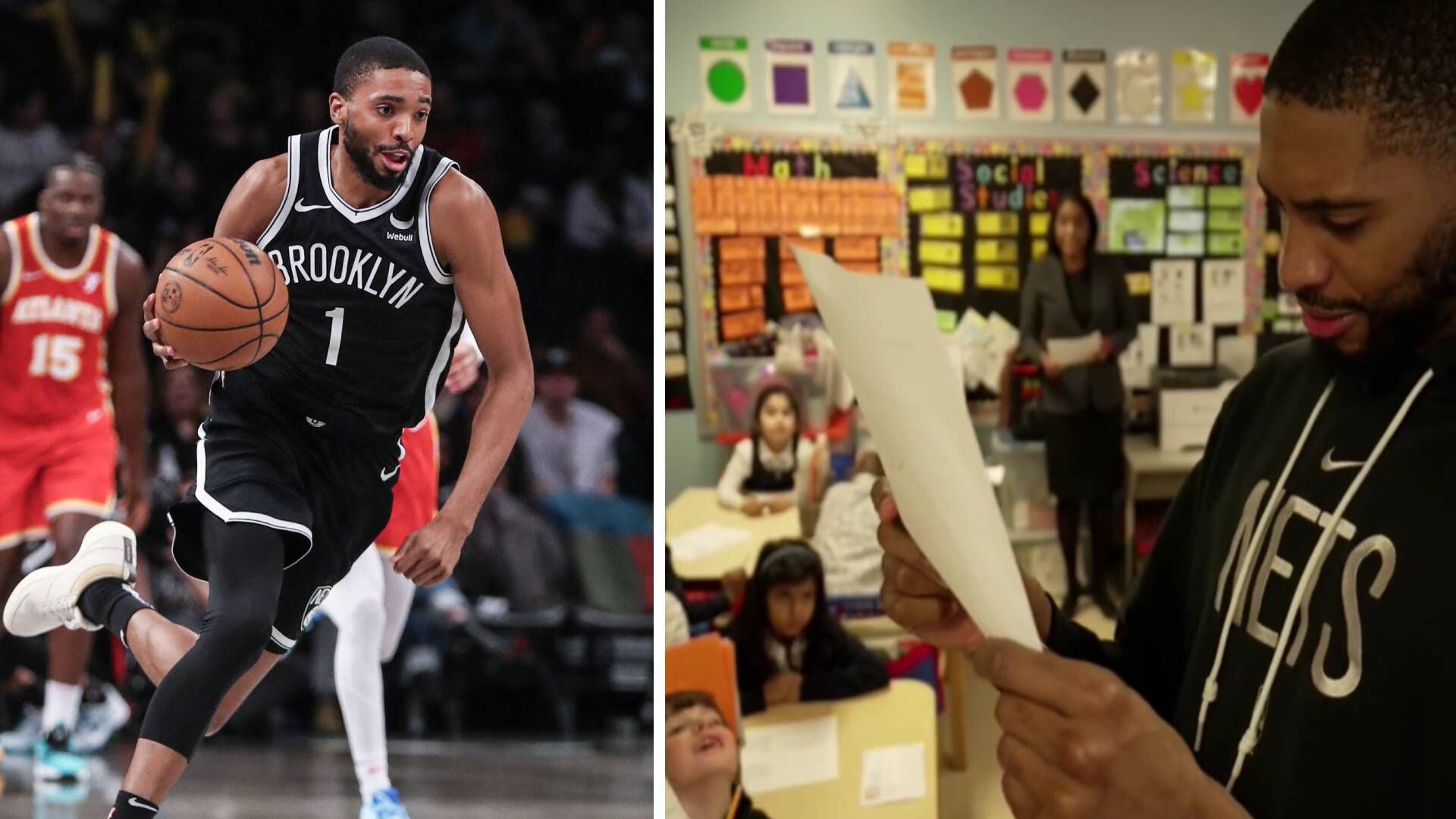 El alero de los Brooklyn Nets, Mikal Bridges se volvió profesor por un día