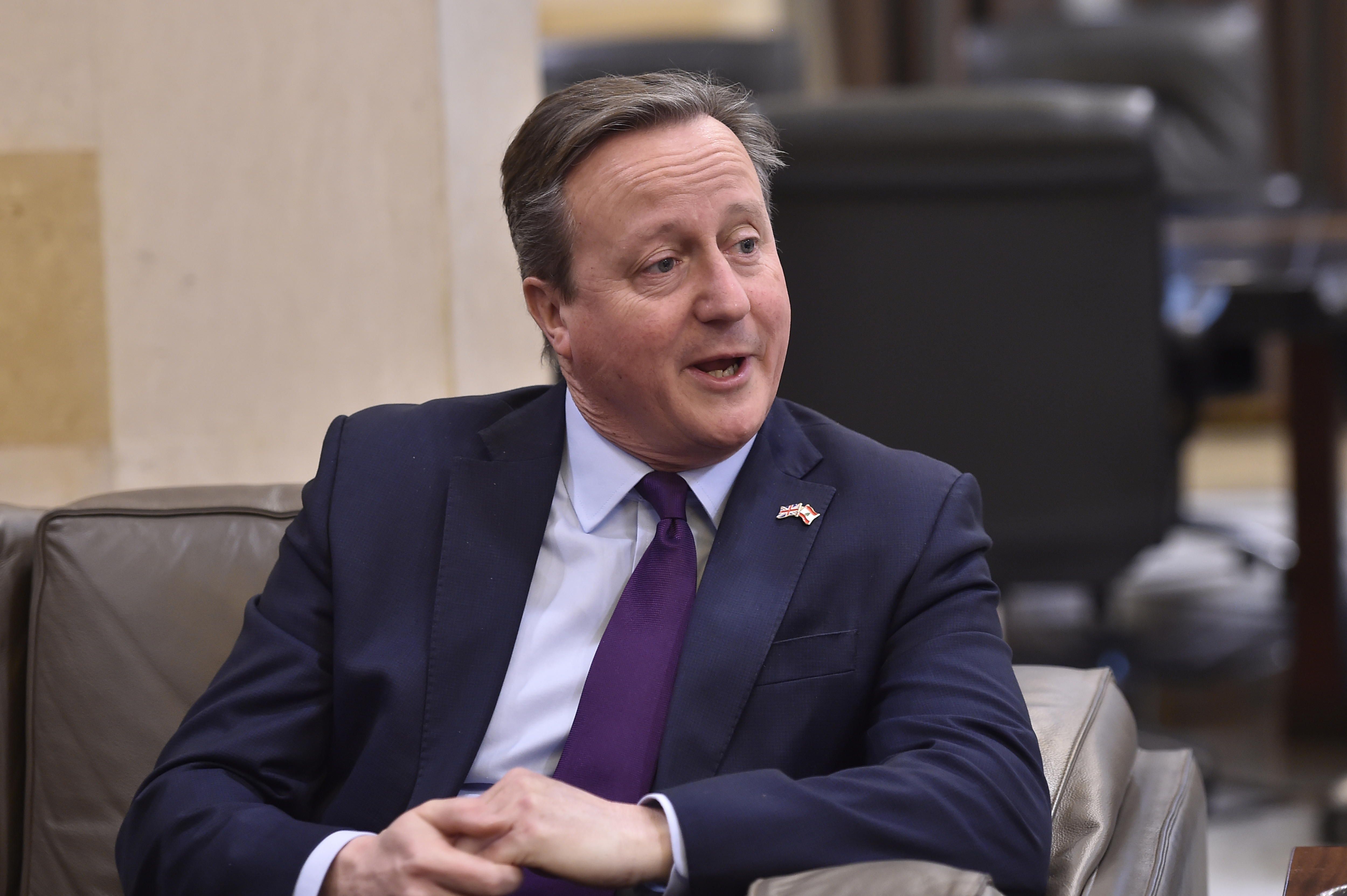 El canciller británico David Cameron llegó este lunes a las Islas Malvinas (EFE/EPA/WAEL HAMZEH)

