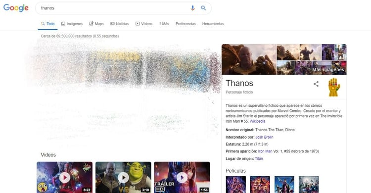 El “huevo de pascua” relacionado con Thanos fue de los que más gustó a los usuarios. (Imagen: Captura de pantalla)