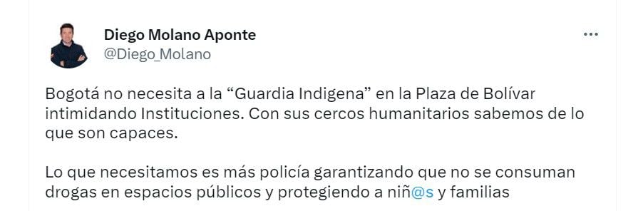 María José Pizarro tildó de "fascista" a Diego Molano y este la demandó en la Rama Judicial. Twitter.