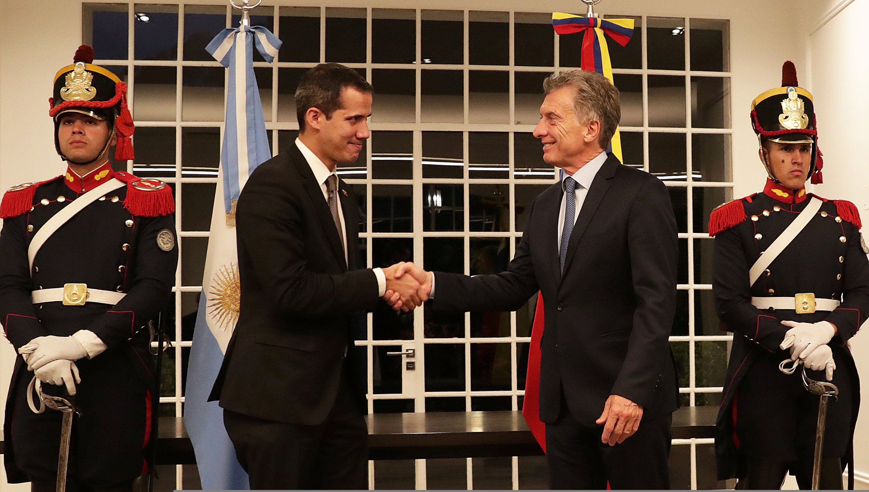 Mauricio Macri recibió a Juan Guaidó en la quinta de Olivos. El presidente apoya a su colega interino de Venezuela, y apuesta a una transición democrática sin Nicolás Maduro en el poder