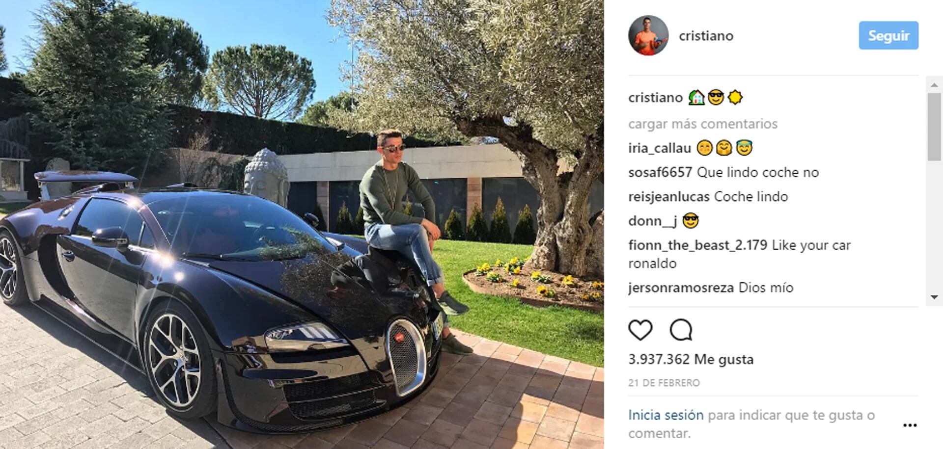 Cristiano Ronaldo sobre su Bugatti Chiron: además de propietario participó de un comercial de la marca francesa de deportivos