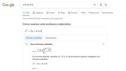 El truco del buscador de Google para resolver ecuaciones matemáticas paso a paso