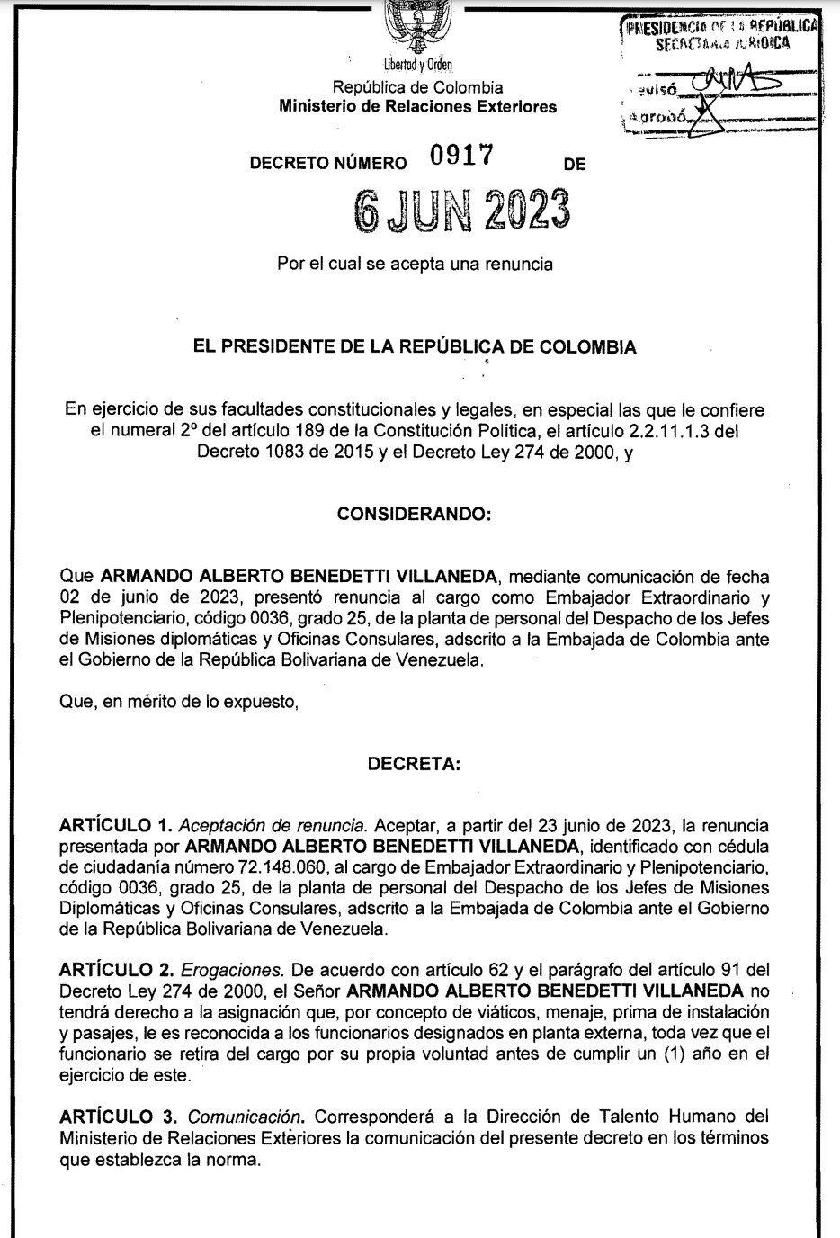Decreto 0917 de 2022.