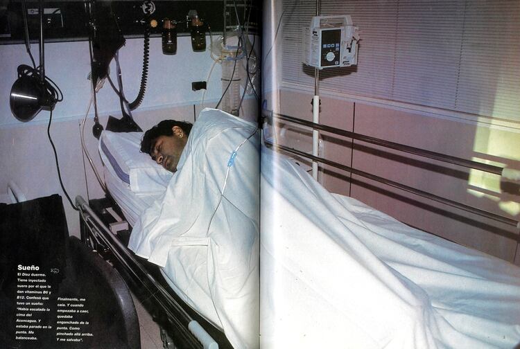 Diego Maradona internado en el Fleni el 10 de enero de 2000. La foto se la sacó Jorge Luengo para la revista Gente que publicó la intimidad de los días de internación del ídolo