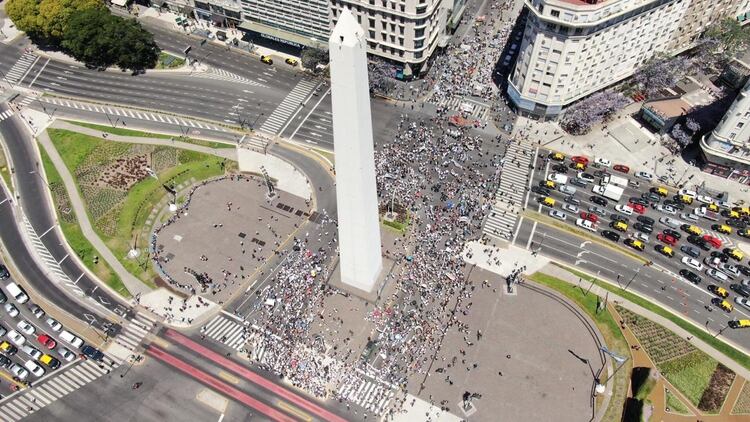 La movilización partió de Corrientes y Callao y llegó hasta el Obelisco