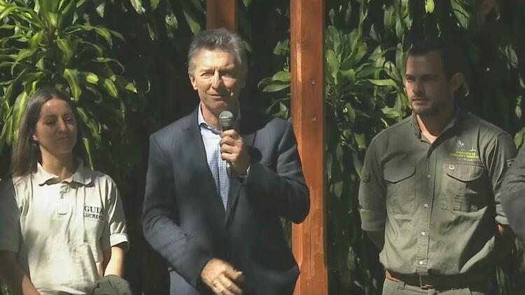 El presidente Mauricio Macri, ayer, en Corrientes. Fue crítico con los integrantes de la Corte