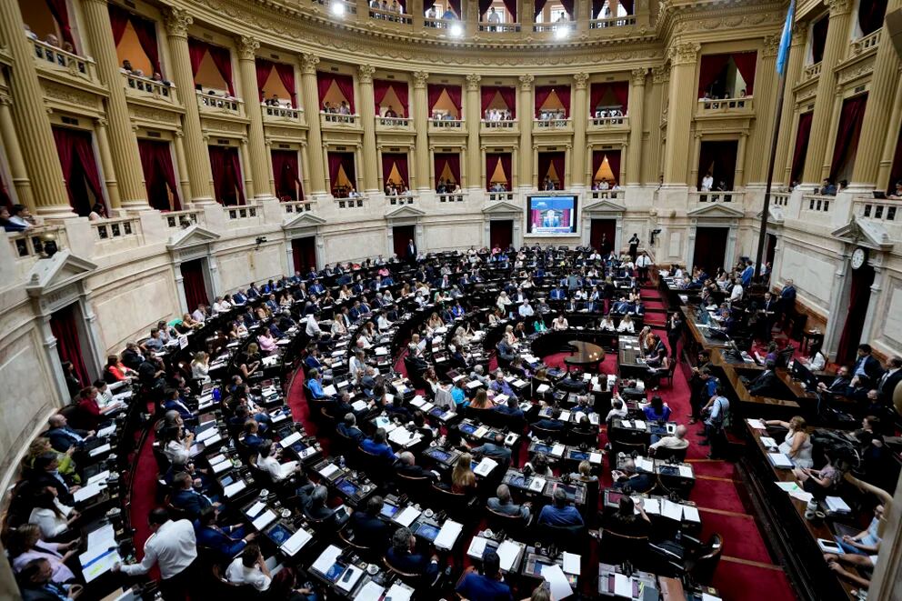 Javier Milei brindará su primer discurso de apertura de sesiones ordinarias en el parlamento. El exterior estará vallado (AP Foto/Natacha Pisarenko)