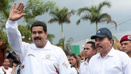 Venezuela y Nicaragua, en el centro de la agenda de la OEA. En la foto, Nicolás Maduro y Daniel Ortega (AFP Archivo)