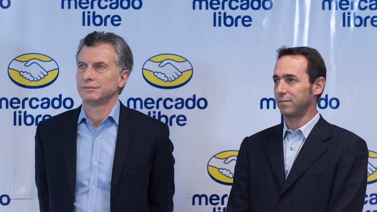 Macri en una visita a Mercado Libre, en 2016 (AdriÃ¡n EscÃ¡ndar)