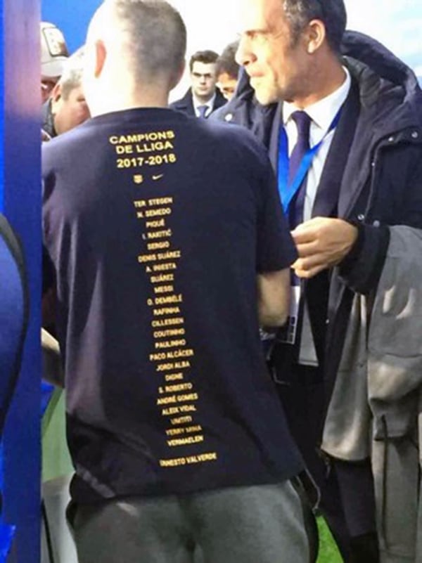 Los nombres estampados en la camiseta del Barcelona