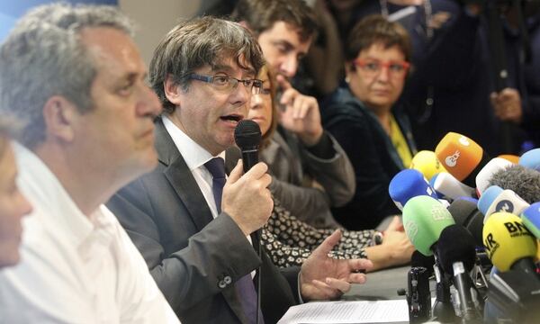 Carles Puigdemont (AP Photo/Olivier Matthys)