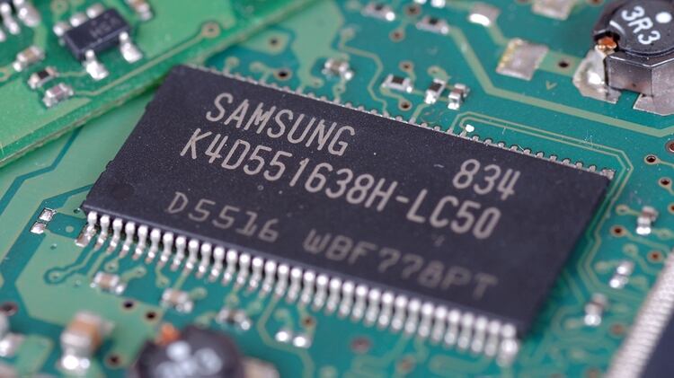 Un semiconductor Samsung. (Shutterstock)