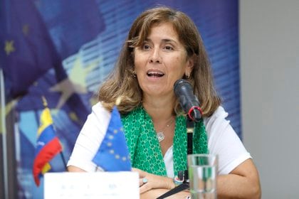 La saliente jefa de Delegación de la Unión Europea en Venezuela, Isabel Brilhante. EFE/Cristian Hernández/Archivo
