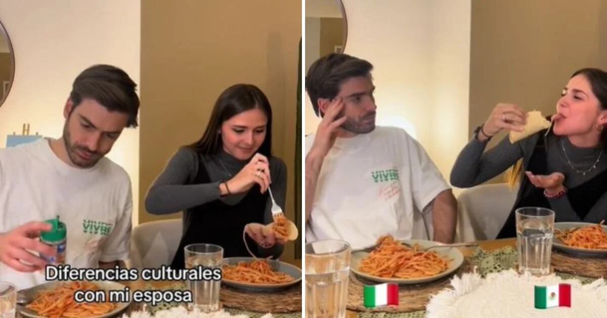 Una donna messicana fa arrabbiare il marito italiano mangiando spaghetti tacos: “Non si mangia così”