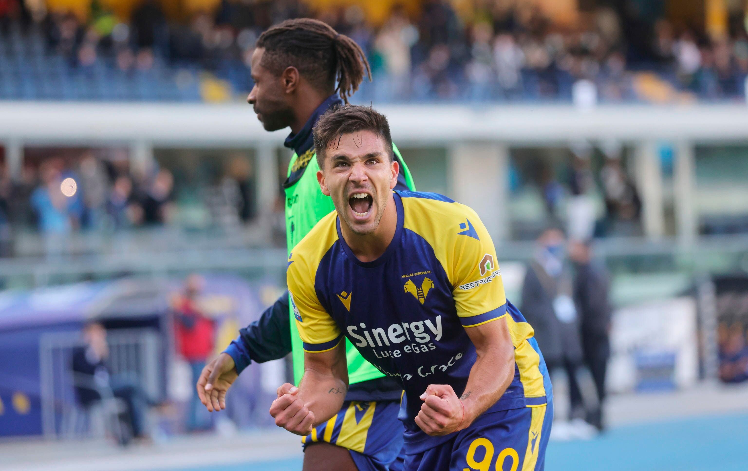 El Cholito es el segundo jugador en la historia del Hellas Verona que anotó cuatro tantos en un partido (EFE/EPA/FILIPPO VENEZIA)