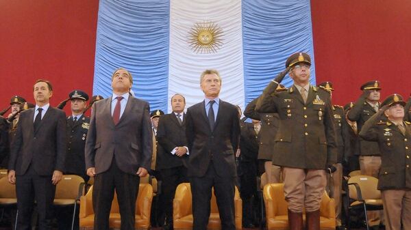 Mauricio Macri durante un acto de las Fuerzas Armadas (NA)