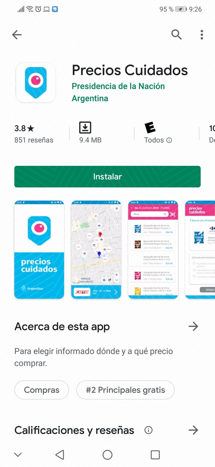 La app de Precios Cuidados está disponible en las tiendas de aplicaciones de Android y de iOS