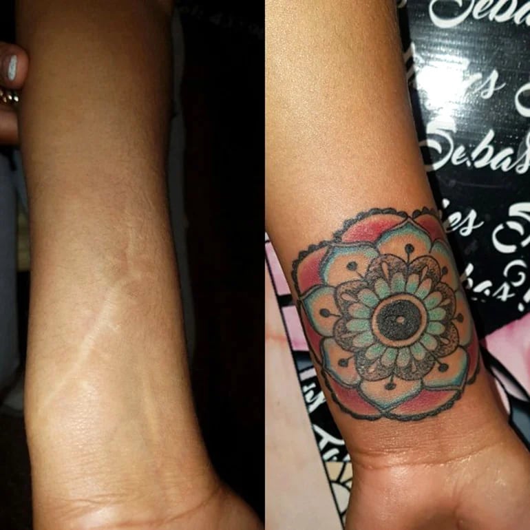 Algunos tatuajes se hicieron sobre las cicatrices de cortes con vidrios