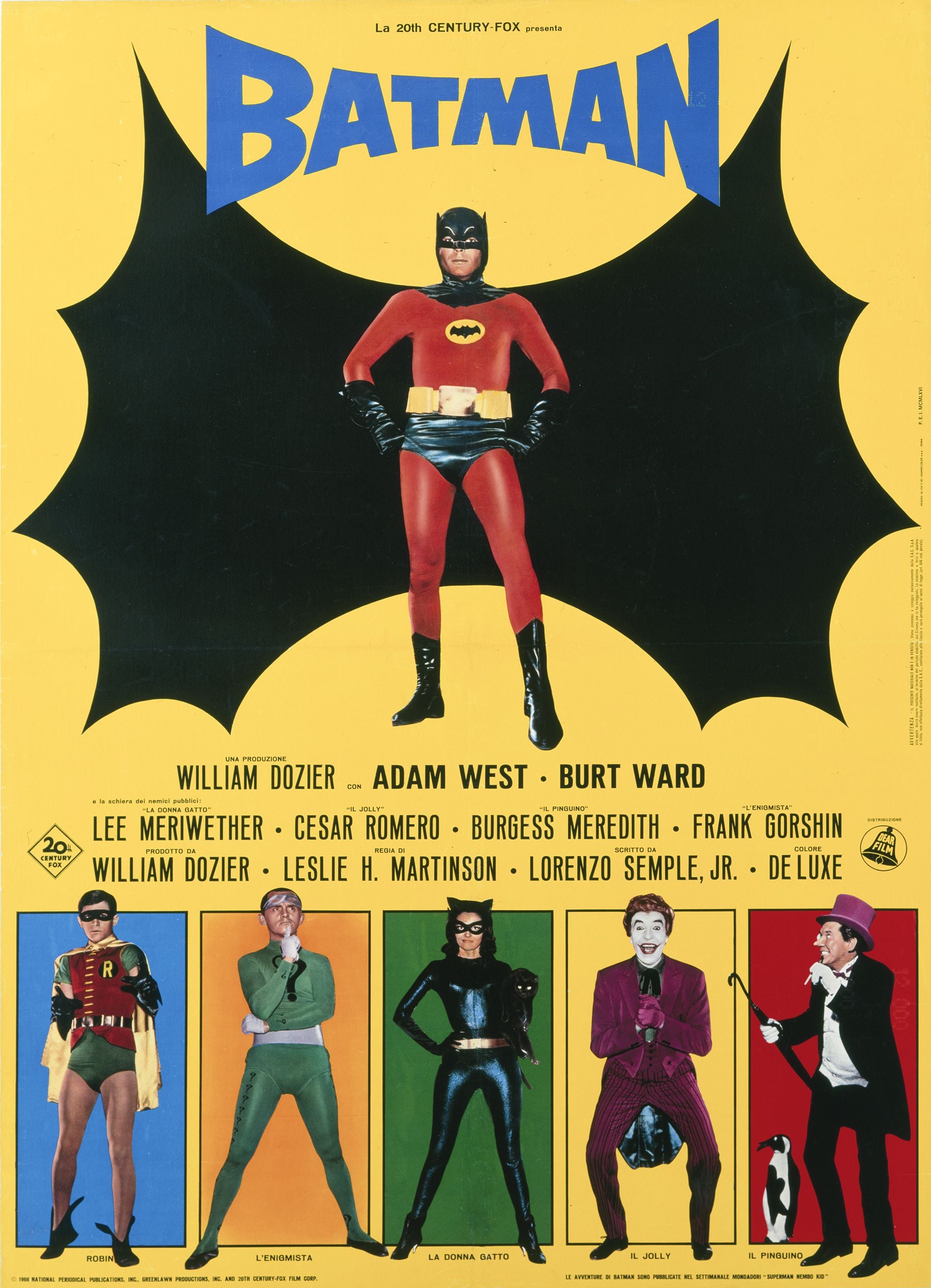 El afiche de Batman. La Película. Fue el único programa en varias décadas en tener una película en el cine mientras la serie se emitía por TV (Photo by Movie Poster Image Art/Getty Images)