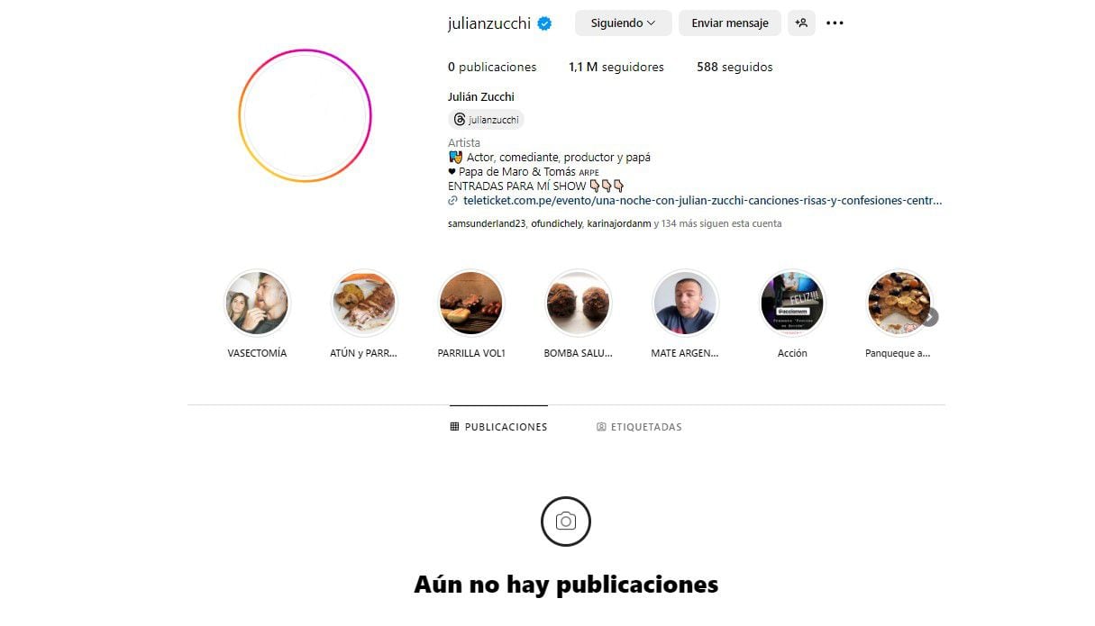 Julián Zucchi habilita sus redes sociales, y manda nuevo comunicado: “Mi futuro personal y profesional”