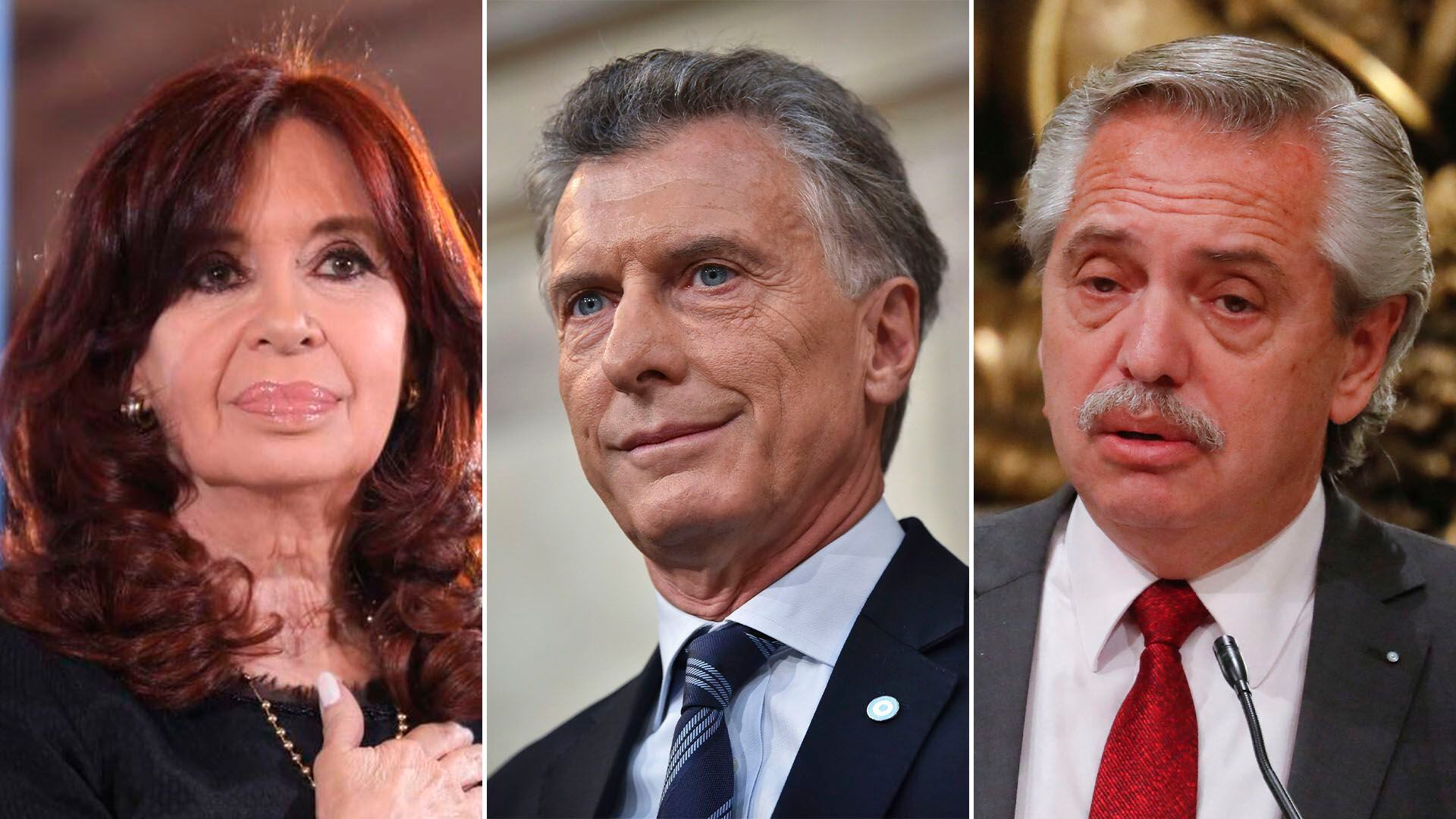 Cristina Kirchner, Mauricio Macri y Alberto Fernández