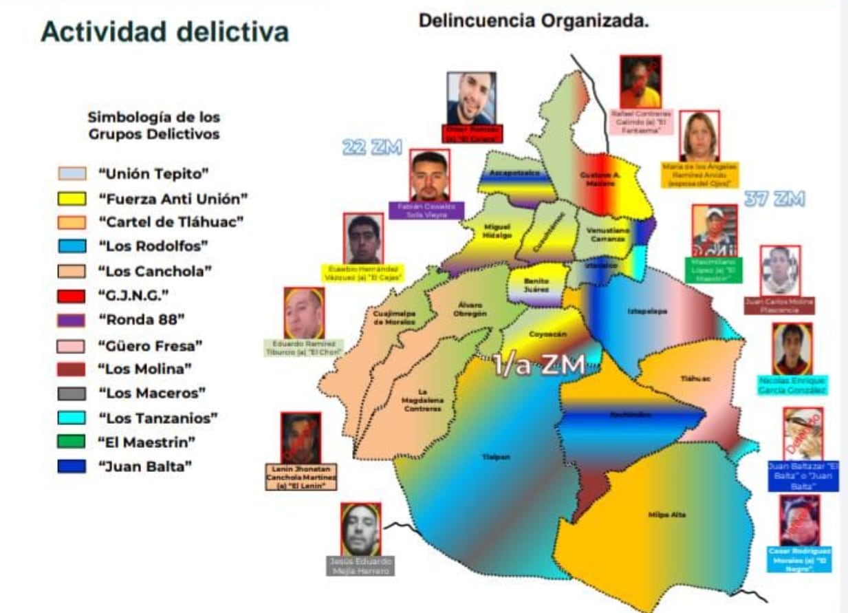 Mapa narco CDMX Sedena