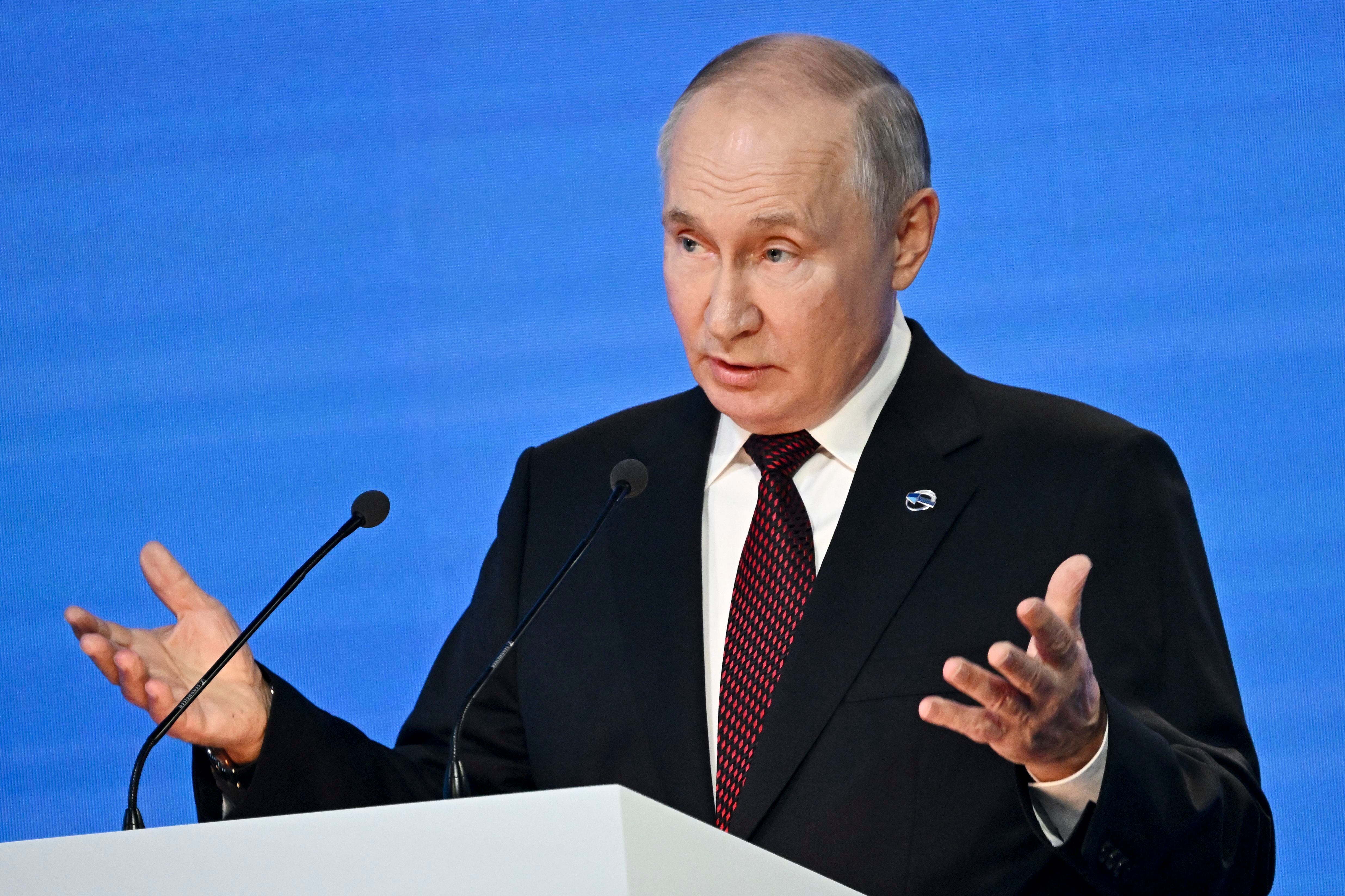 El presidente ruso Vladimir Putin (Grigory Sysoyev, Sputnik, Kremlin Pool Foto via AP)
