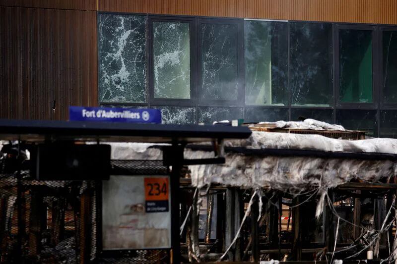 Foto de archivo de daños en un edificio tras protestas en Marsella 
Jun 30, 2023. REUTERS/Sarah Meyssonnier/