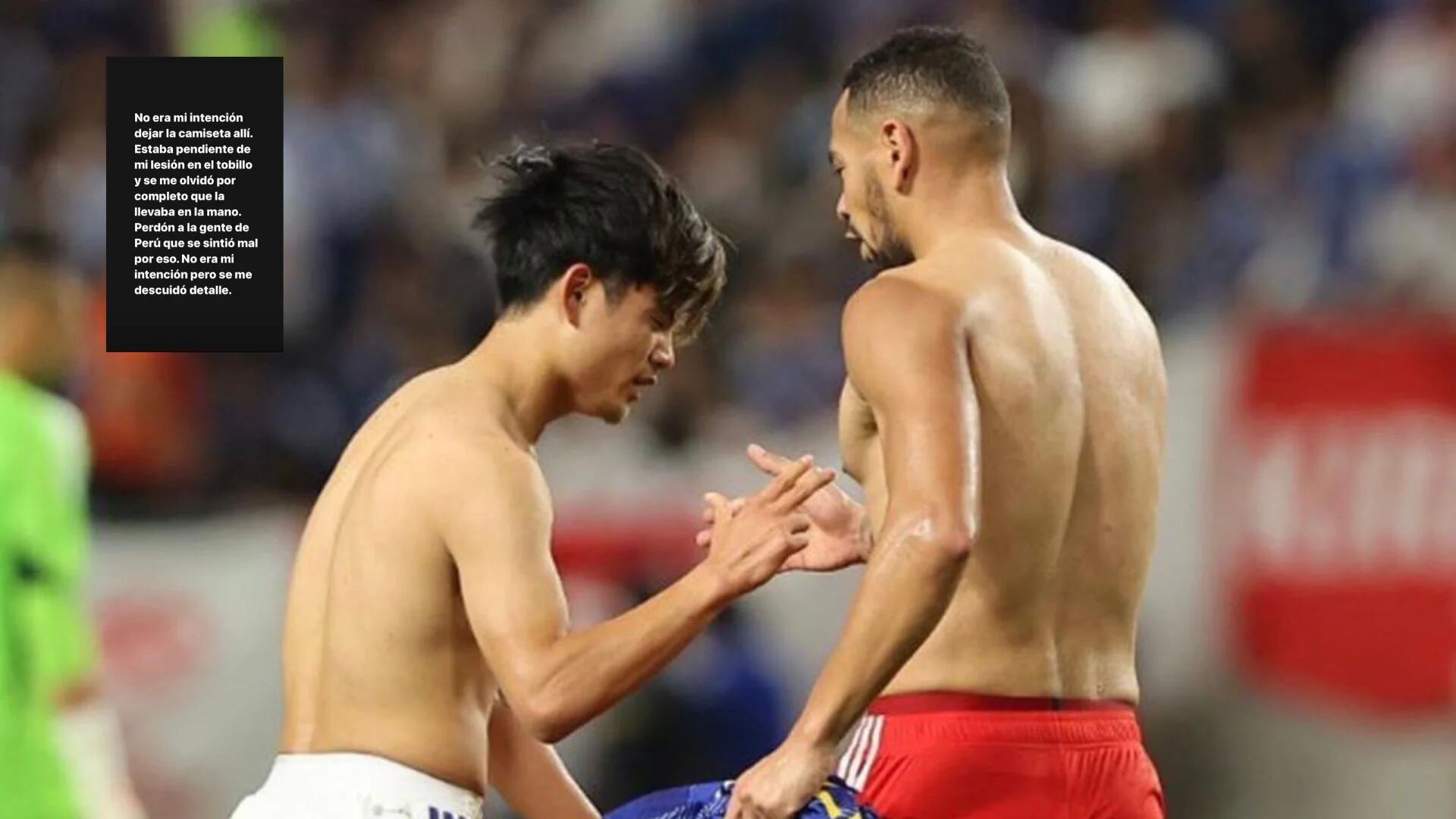 Takefusa Kubo se refirió al polémico incidente con camiseta de Perú que recibió de Alexander Callens en duelo con Japón
