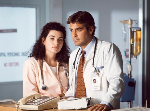 George Clooney en una escena del drama “ER” que fue todo un éxito