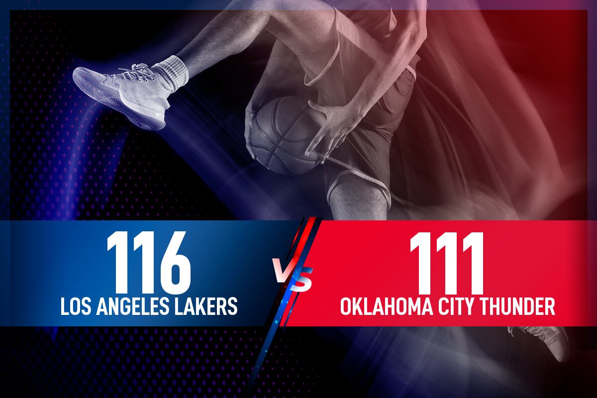 Los Angeles Lakers - Oklahoma City Thunder: Resultado, resumen y estadísticas en directo del partido de la NBA