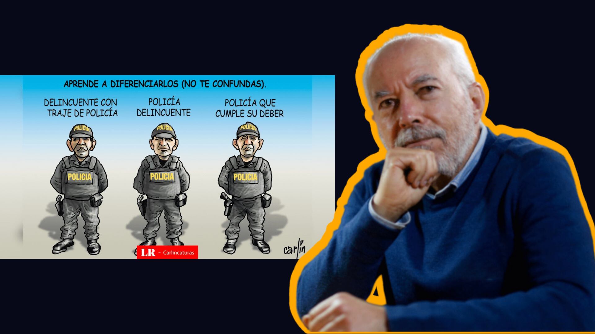 PNP amedrenta el derecho a la libertad de expresión de Carlos Tovar, 'Carlín'. Foto: composición