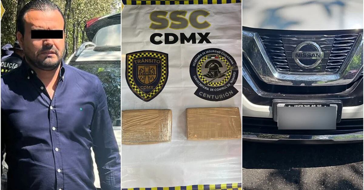 A man who was carrying cocaine in a hidden compartment of his vehicle fell to CDMX