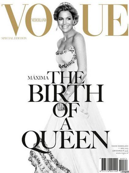 Máxima en la portada de la primera edición especial de Vogue Holanda dedicada a la monarca, que se lanzó en 2013