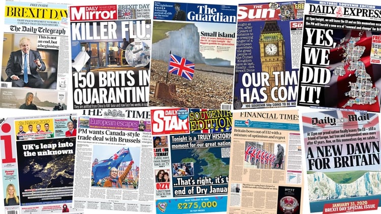 Las principales portadas de la prensa británica en el día del Brexit