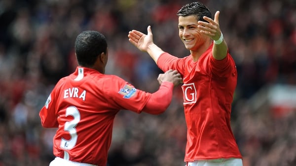 Cristiano Ronaldo y Patrice Evra eran figuras en el Manchester United