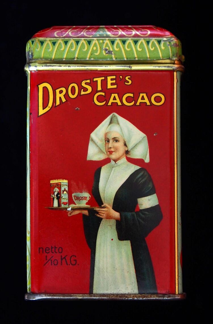 El envase de cacao Droste, diseñado por Jan Misset en 1904