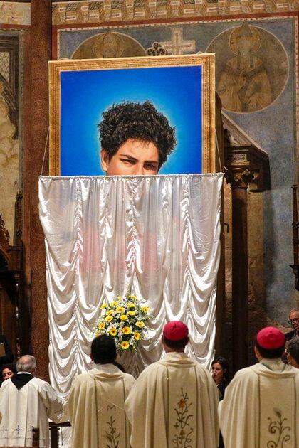 La beatificación de Carlo Acutis (AP Photo/Gregorio Borgia)
