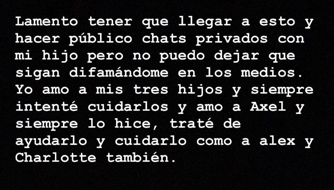 Mariana Nannis publicó chats con su hijo mayor para desmentir las versiones que indican que hay una mala relación entre ellos (Foto: Instagram)