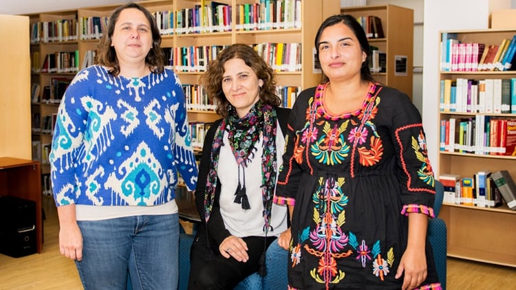 Andrea Lombraña, Natalia Ojeda y Leticia Barrera