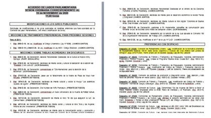 Abordar la ley en la agenda del legislativo