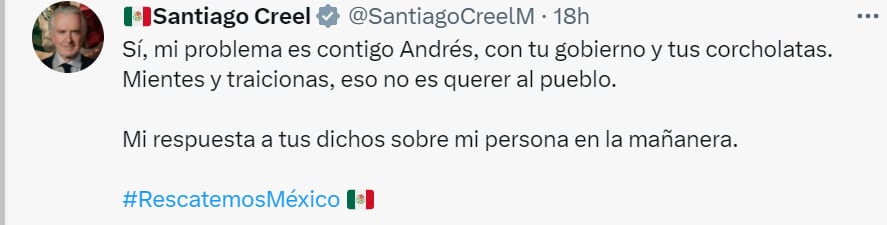 (Twitter @SantiagoCreelM)
