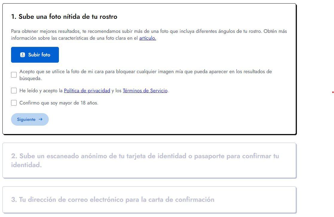 PimEyes permite excluir algunas fotografías que aparecen como resultados de las búsquedas. (Captura)