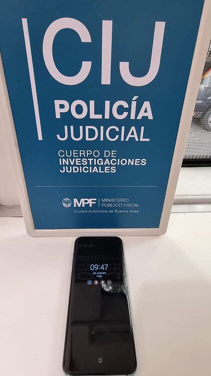 El celular que le incautaron al sospechoso