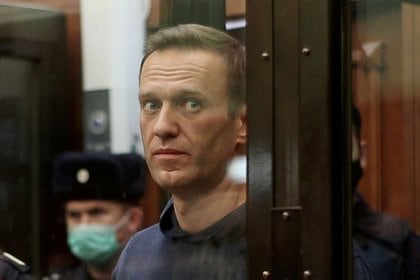 IMAGEN DE ARCHIVO. El líder opositor ruso Alexei Navalny durante una audiencia para el anuncio del veredicto de una corte en Moscú, Rusia. Febrero 2, 2021. Servicio de Prensa de la Corte del Distrito de Simonovsky
