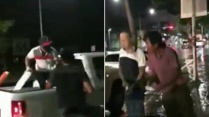 Supuestos emisarios de Los Chapitos repartieron ayudas a las afueras del Hospital Pediátrico de Sinaloa (Foto: Captura de pantalla/Video vía Milenio Noticias)