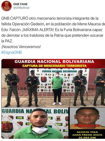 El comunicado que publicó la Guardia Nacional Bolivariana 
