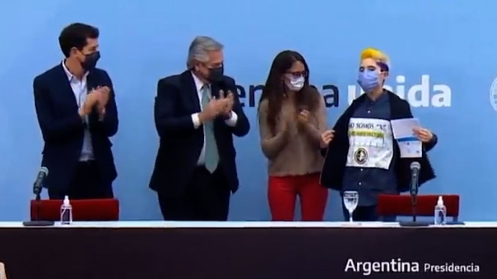 Alberto Fernández en el anuncio de la puesta en marcha del DNI para personas no binarias